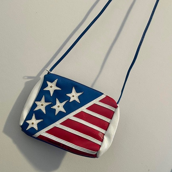 Leather American Flag Crossbody Bag - Picture 2 of 6